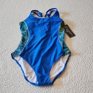 NWT Catalina Snake Print One Piece Swimming Suit Resortwear Builtin Bra Beach